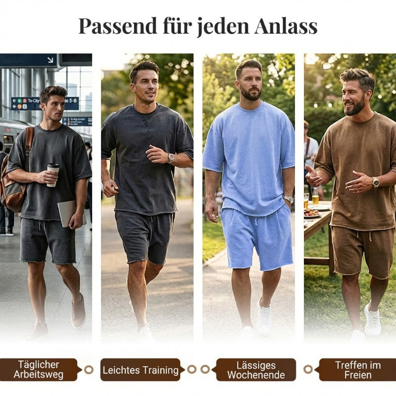 Lässiger, einfarbiger, ärmelloser Sportanzug für Herren
