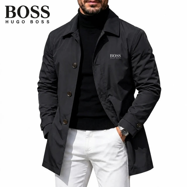 Men's Button-Front Collared Coat