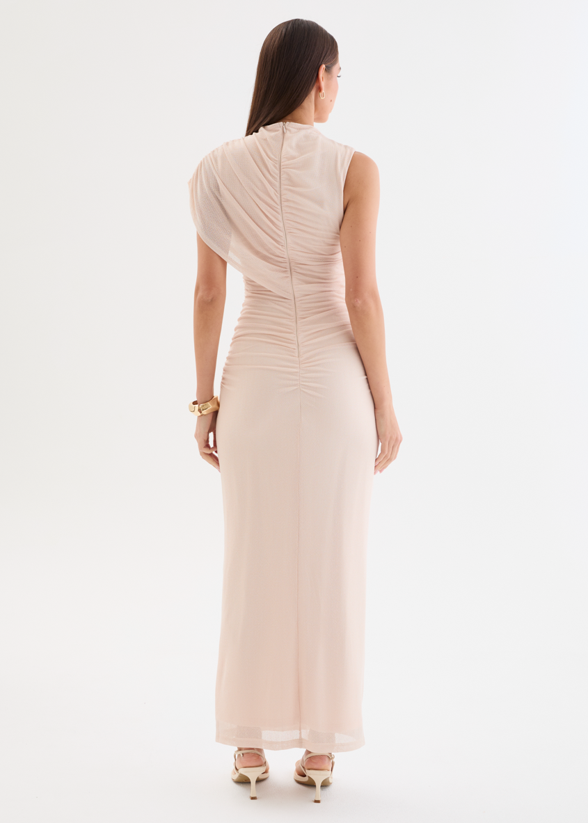 Clarisse Mesh Maxi Dress - Oat