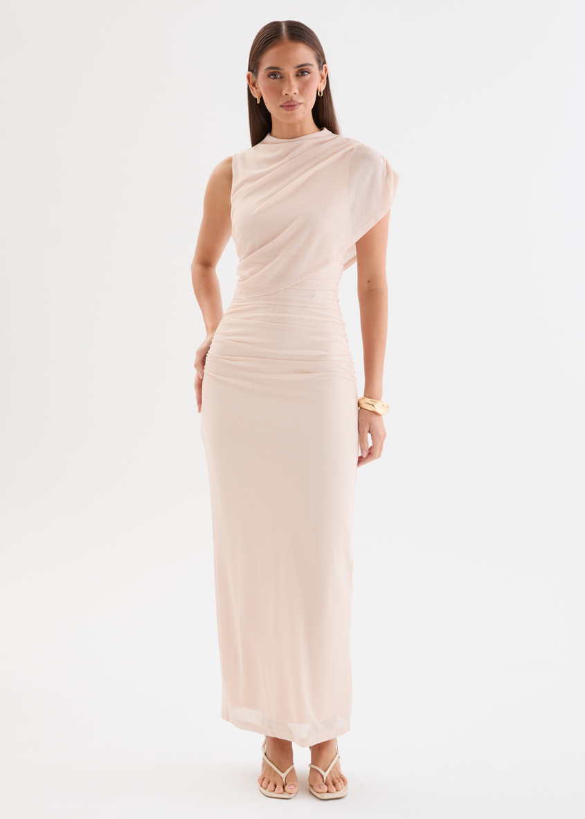 Clarisse Mesh Maxi Dress - Oat