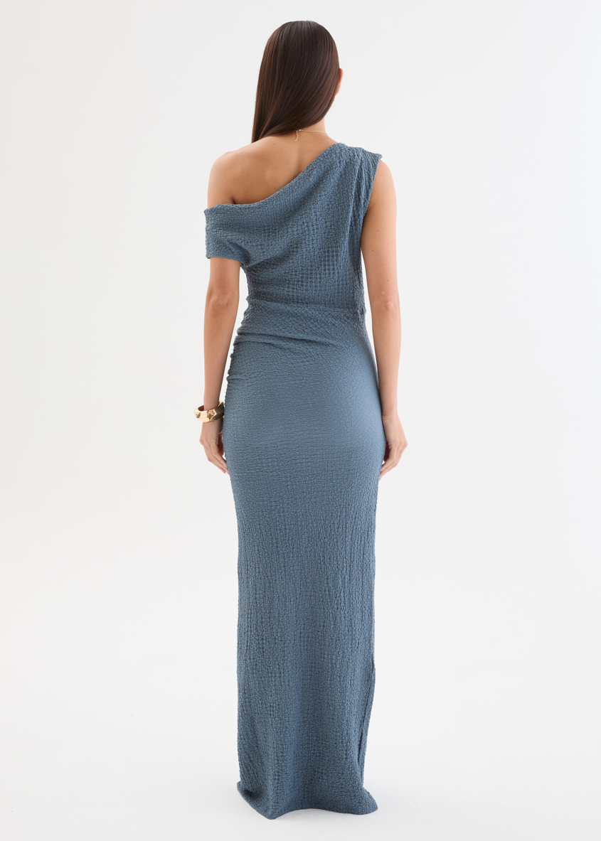Xarli Drop Shoulder Maxi Dress - Steel Blue