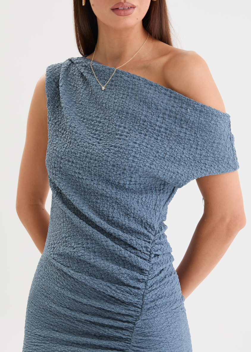 Xarli Drop Shoulder Maxi Dress - Steel Blue